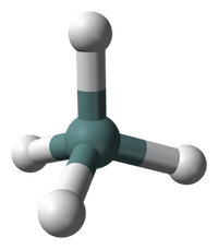 Methane Molecule in Ball-and-Stick Model