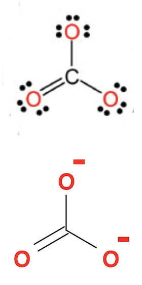 Lewis Structure and Skeletal Formula of Carbonate Anion