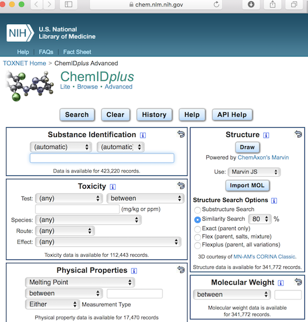 Molecule Online Database - chem.nlm.nih.gov