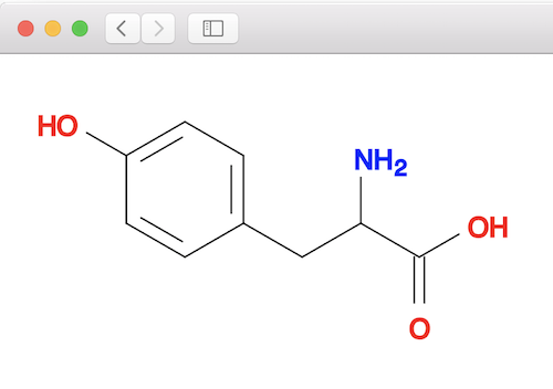 Open Babel SVG Picture - Tyrosine Molecule